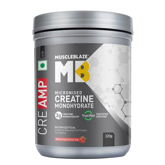 MuscleBlaze Creatine Monohydrate CreAMP, 320 g (0.71 lb), Candy Rush