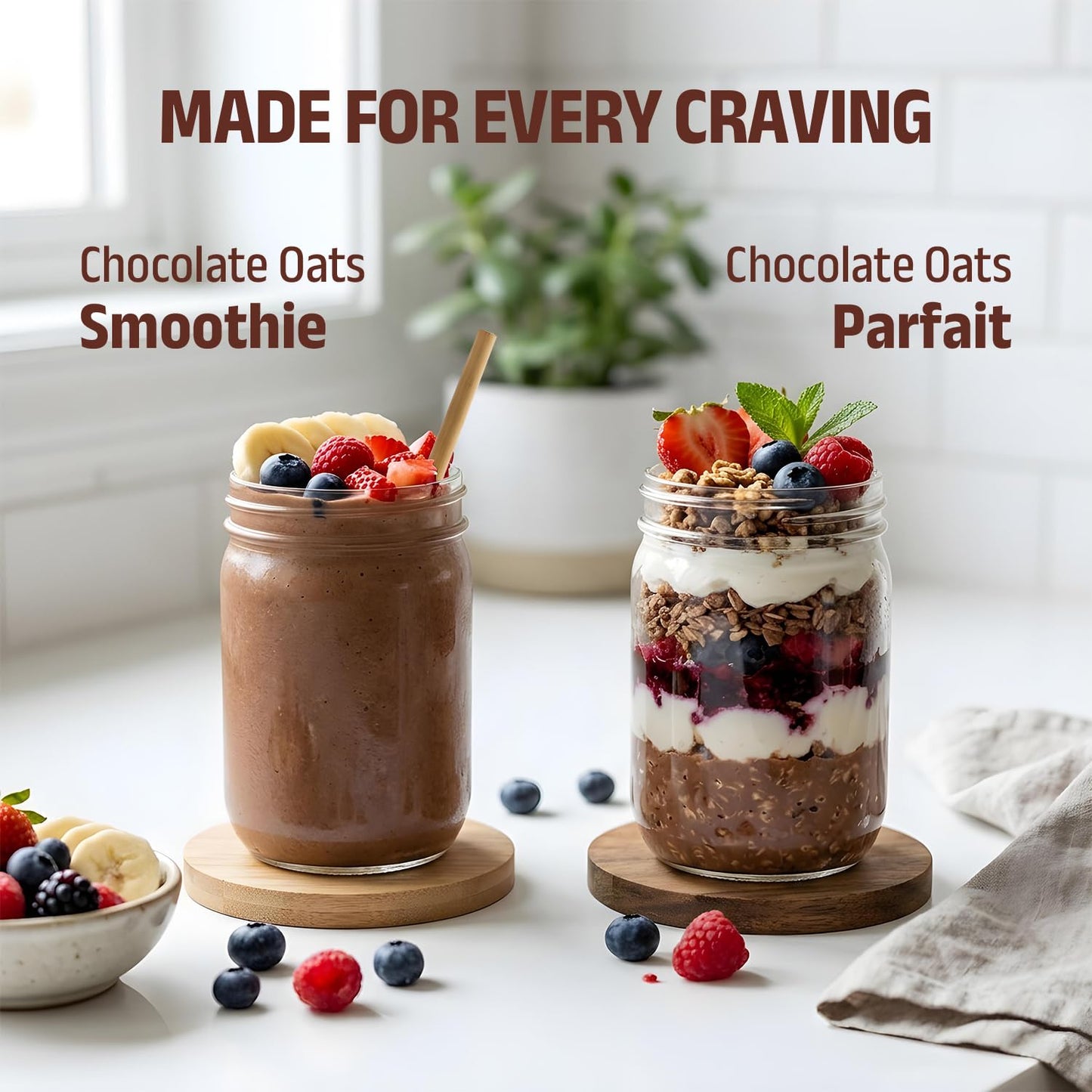 Pintola 26g High Protein Oats, Dark Chocolate, Oats for weight loss, Breakfast Cereals Pouch - 1kg