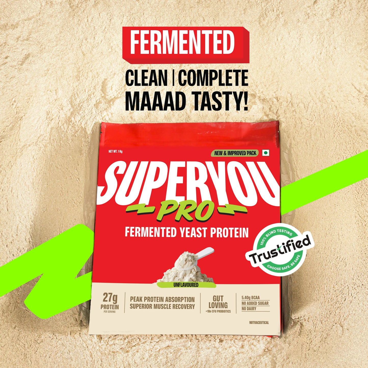 UNFLAVOURED - FERMENTED YEAST PROTEIN - 1KG
