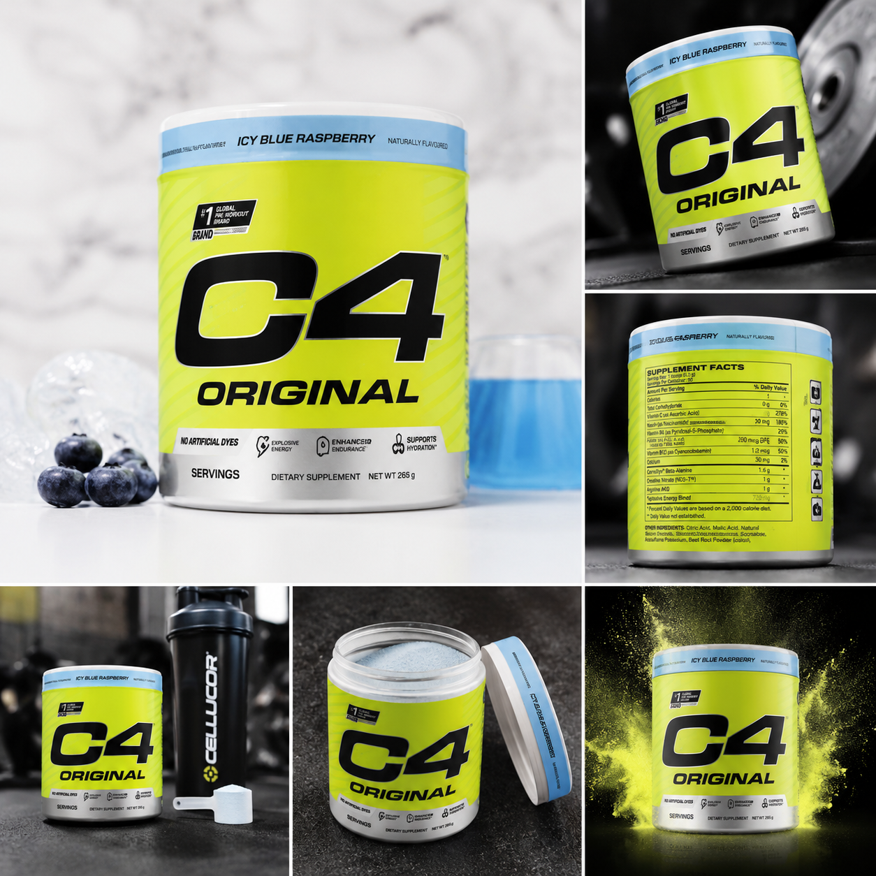 Cellucor C4 Original Pre-Workout – Icy Blue Raspberry | 50 Servings | Explosive Energy & Performance